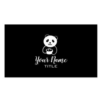 Small Panda Bear Coffee Food Business Card Front View