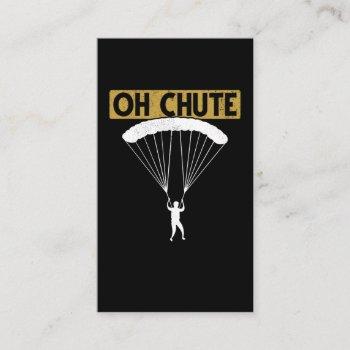 parachute skydiver funny adrenaline lover business card