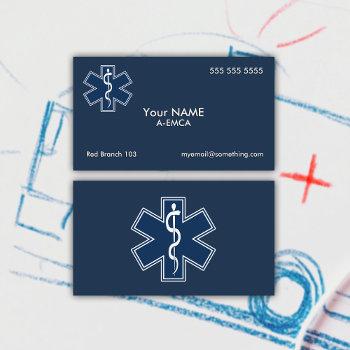 paramedic emt ems dark business card