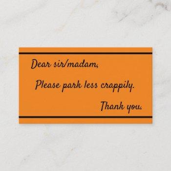 park less crappily business card