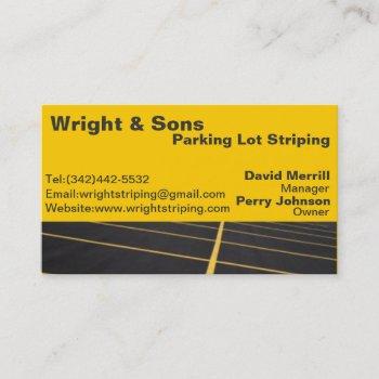 parking lot striping business card