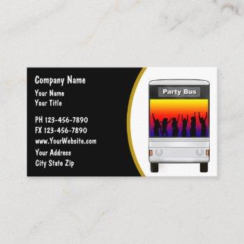 party bus rental business card