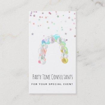 *~* party event planner rainbow balloon  business  business card
