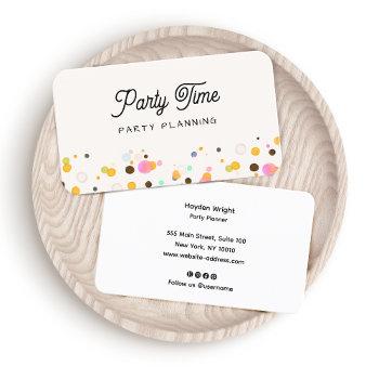 party planner cute confetti business card