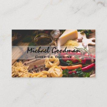 pasta cheese vegetables business card