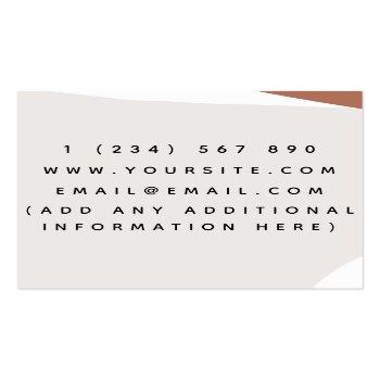 Small Pastel Brown Pretty Calligraphy Bohemian Classy Square Business Card Back View