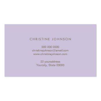 Small Pastel Colors Honeycomb Bee On Lavender Business Card Back View
