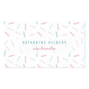 Small Pastel Colors Sprinkles White Business Card Front View
