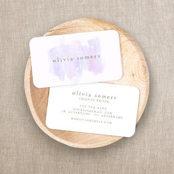 pastel lavender pink watercolor glitter stars busi business card