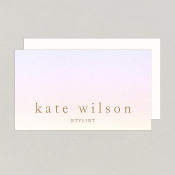 pastel ombre rainbow  leather professional business card