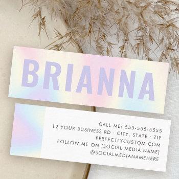 pastel rainbow trendy modern minimal mini business card