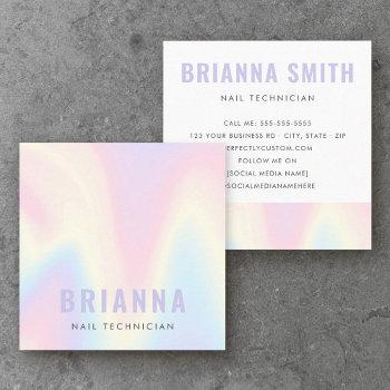 pastel rainbow trendy modern minimal square business card