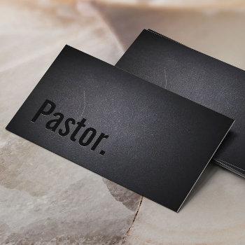 pastor minister elegant dark minimal business card