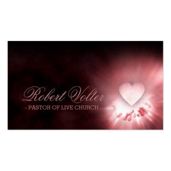 Small Pastor Of Live Church Heart In The Hands Card Front View
