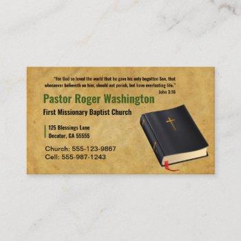pastor or deacon bible church business card