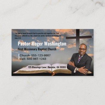 pastor or deacon photo church business card