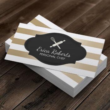 pastry chef whisk & rolling pin bakery catering business card