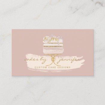 patisserie cake bakery pastry gold business card