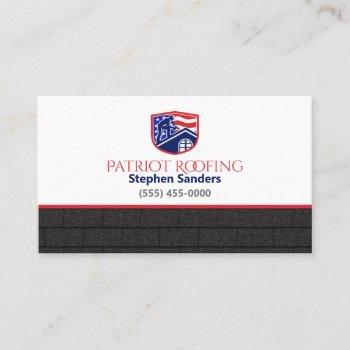 patriot roofing shingles construction company business card