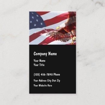 patriotic american eagle stars and stripes business card