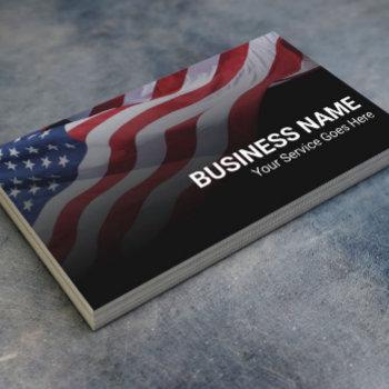 patriotic american flag military veteran service business card