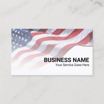 patriotic american flag veteran service business card