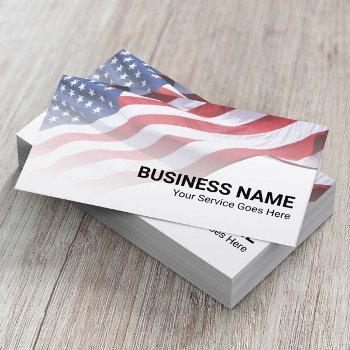 patriotic american flag veteran service business card