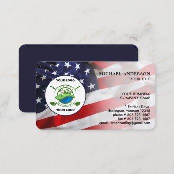 patriotic custom corporate logo american flag business card