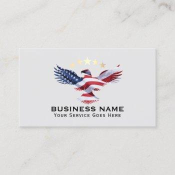 patriotic gold stars usa bald eagle military plain business card