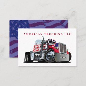 patriotic professional transport trucking company business card