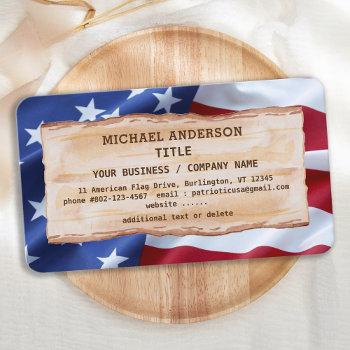 patriotic usa american flag professional  business card