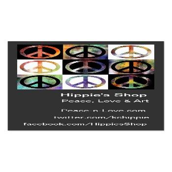 Small Peace Sign Mosaic Custom Business Cards Front View