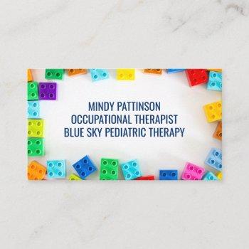 pediatric occupational therapist building blocks business card