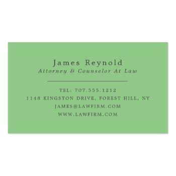 Small Pegasus, Legal Professional Business Card Back View