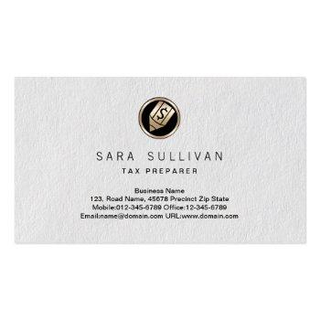 Small Pen Dollar Icon Tax Preparer Premium Businesscard Business Card Front View