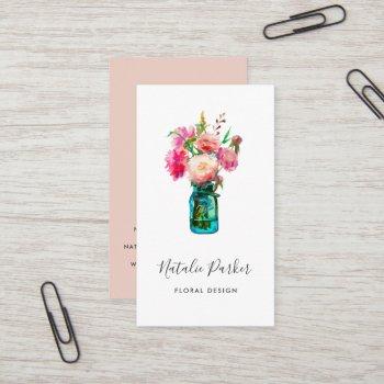 peony bouquet business card