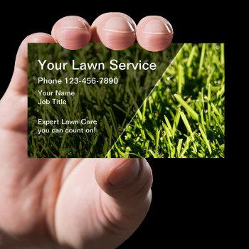 perfect lawn mowing service business card