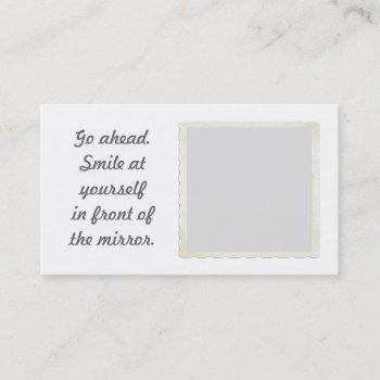 permission to smile mirror business cards