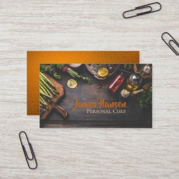 personal chef catering vegetables & herbs design   business card