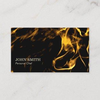 personal chef flaming fire catering business card