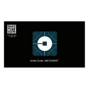 Small Personal Ride Sharing Uber Driver (new Uber Logo) Business Card Back View