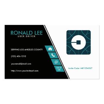 Small Personal Ride Sharing Uber Driver (new Uber Logo) Business Card Front View