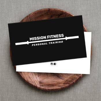  personal trainer black barbell fitness business card