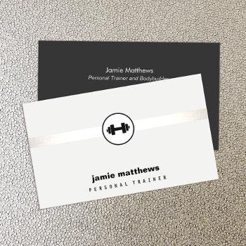 personal trainer dumbbell logo fitness instructor business card