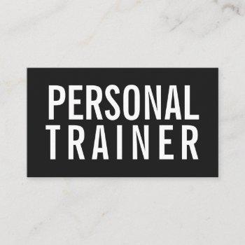 personal trainer fitness black and white modern business card