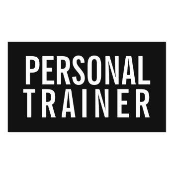 Small Personal Trainer Fitness Black And White Modern Business Card Front View