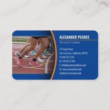 personal trainer | running deep blue business card