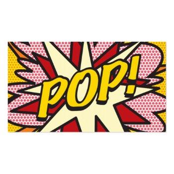 Small Personalised Pop Art Comic Book Pop! Business Card Front View