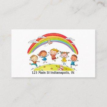 personalize daycare preschool teacher colorful business card