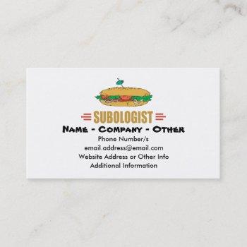 personalize sub sandwiches business card